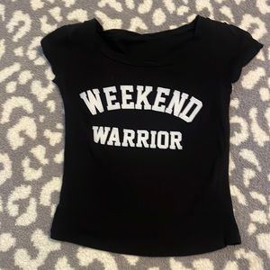 Weekend Warrior Black Crop Top